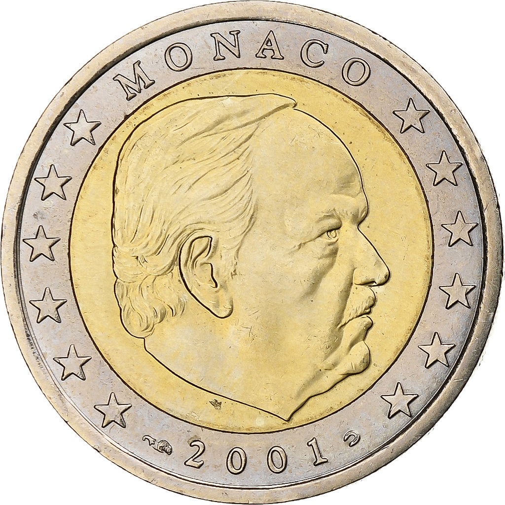 Monaco, Rainier III, 2 Euro, 2001, Monnaie de Paris, Bi-Metallic, UNC-