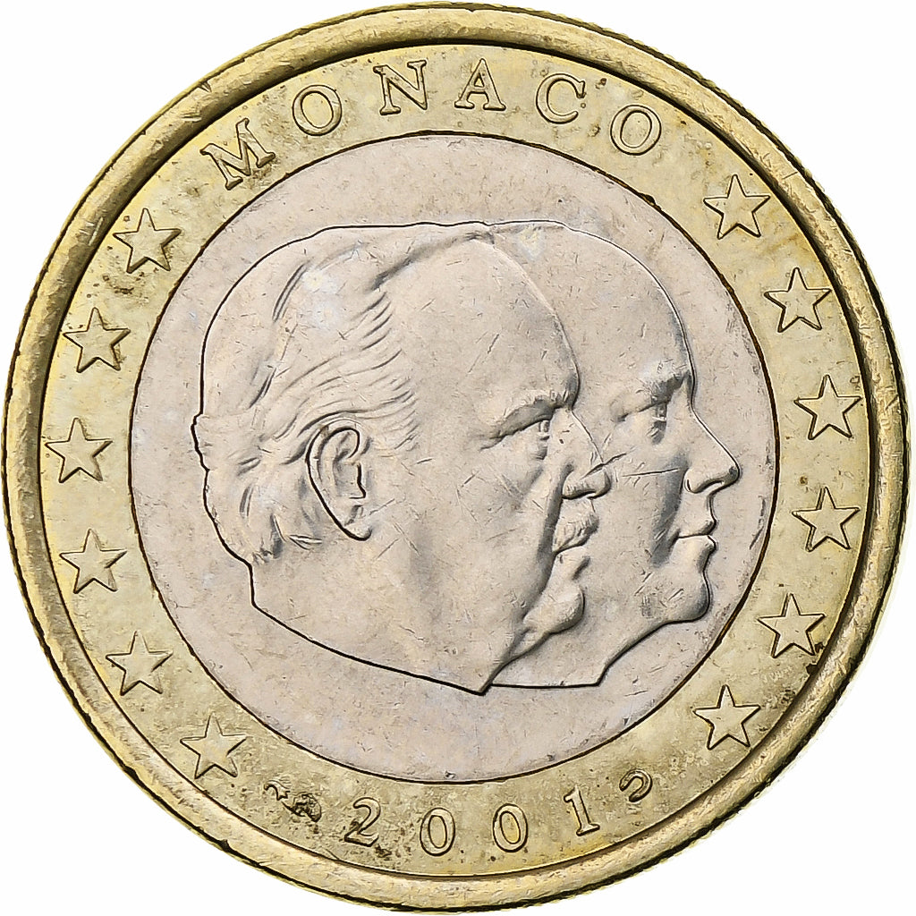 Monaco, Rainier III, Euro, 2001, Monnaie de Paris, Bi-Metallic, UNZ