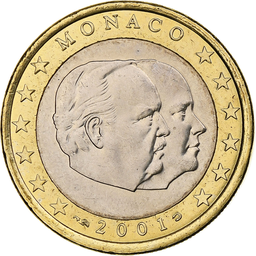 Monaco, Rainier III, Euro, 2001, Monnaie de Paris, Bi-metallico, SPL