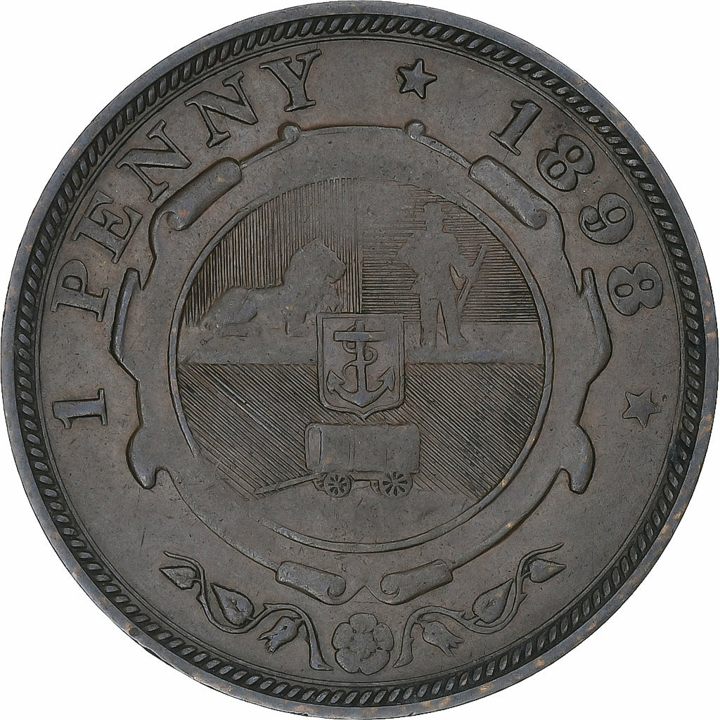 South Africa, Penny, 1898, Pretoria, Bronze, EF(40-45), KM:2