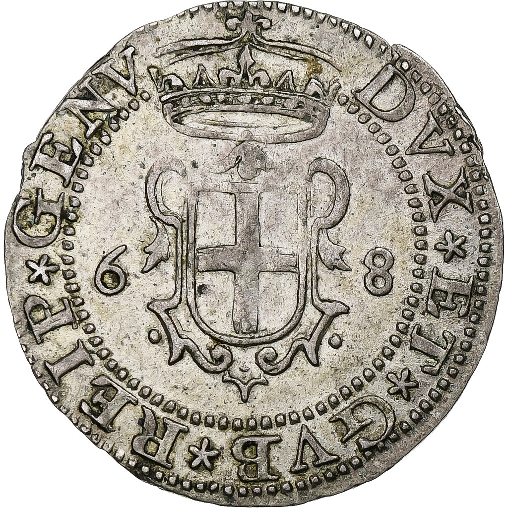 Włochy, Republic of Genoa, 6 Soldi 8 denari, 1719, Genoa, Biennial Doges, Phase