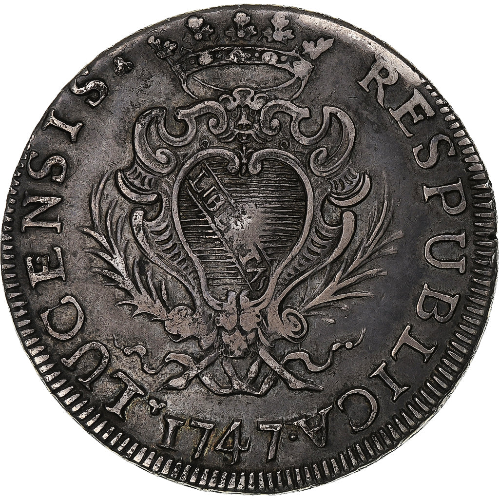 Republic of Lucca, Scudo, 1747, Lucca, Silver, VF(30-35)