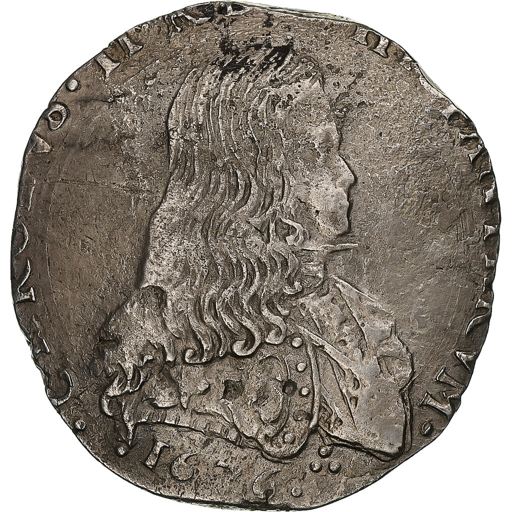 Duché de Milan, Carlo II, Filippo, 1676, Milan, Argent, TTB