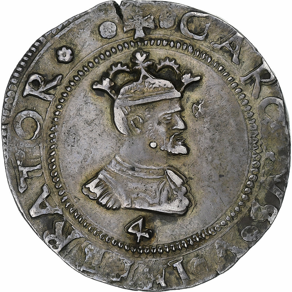 Kingdom of Sicily, Charles V, 4 Tari, 1556, Messina, Silver