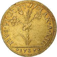 Papal States, Pius VI, 2 Doppie, 1787/Anno XIII, Bologna, Goud, ZF+
