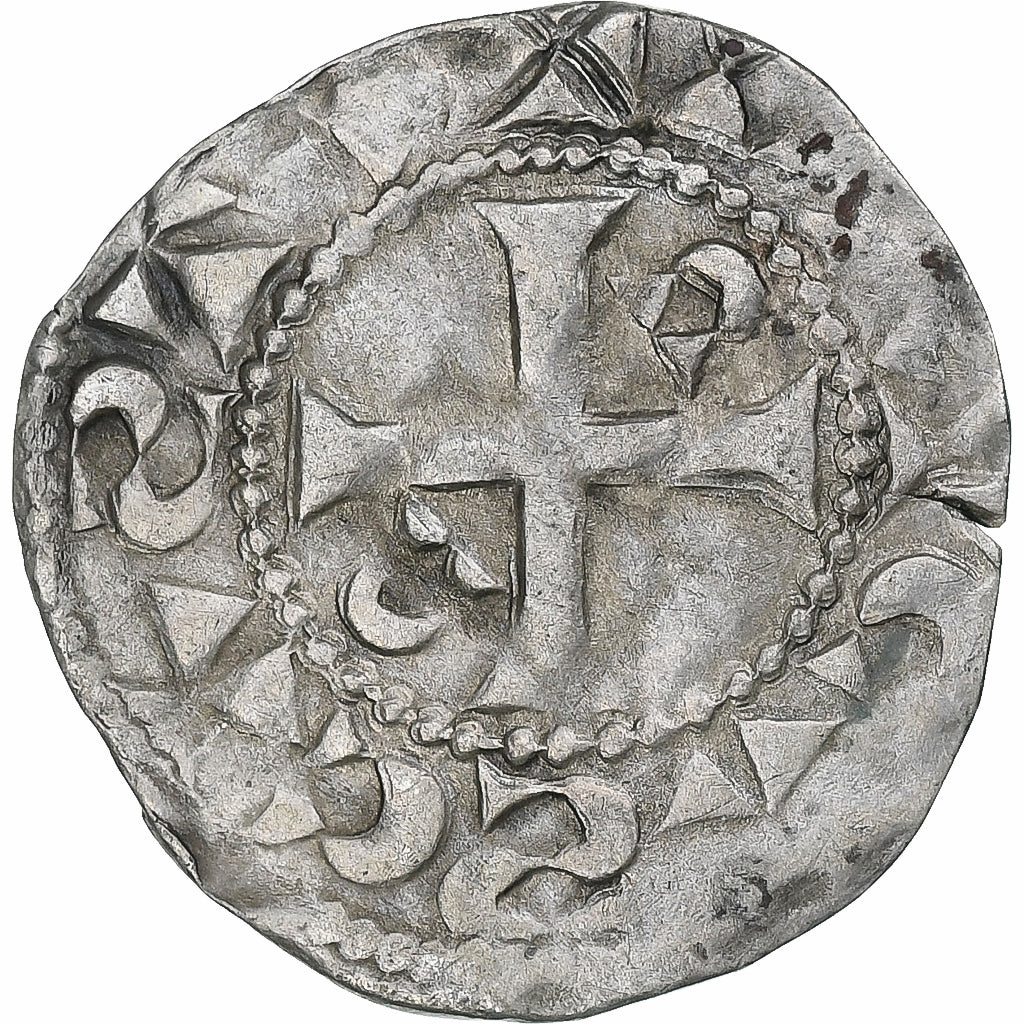 France, Louis VI le gros, Denier, 1108-1137, Dreux, 1er Type, Argent, TTB