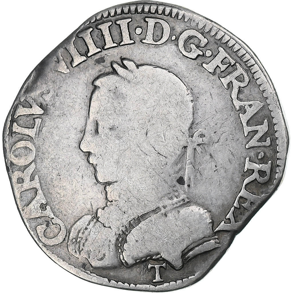 Francia, Charles IX, Teston, 1562, Nantes, Plata, BC+, Gadoury:429