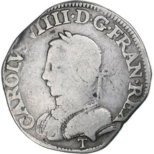 Francia, Charles IX, Teston, 1562, Nantes, Plata, BC+, Gadoury:429