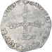 Francia, Charles X, 1/4 Ecu, 1591, Paris, Argento, MB+, Gadoury:521