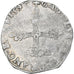 France, Charles X, 1/4 Ecu, 1591, Paris, Silver, VF(30-35), Gadoury:521