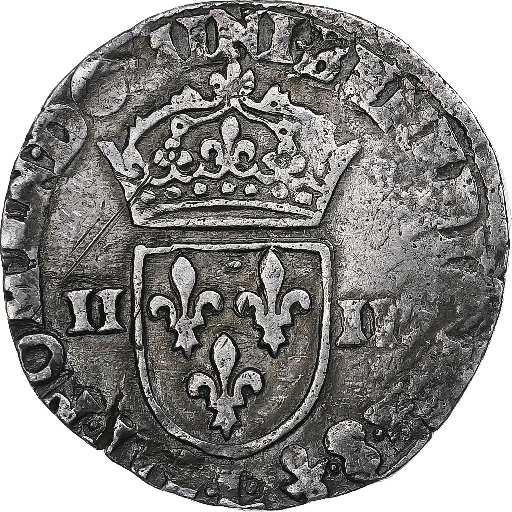 Frankreich, Henri III, 1/4 Ecu, 1583, Bayonne, Silber, SS, Gadoury:494