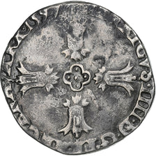 Francia, Henri IV, 1/4 Ecu, 1597, Bayonne, Plata, MBC, Gadoury:597