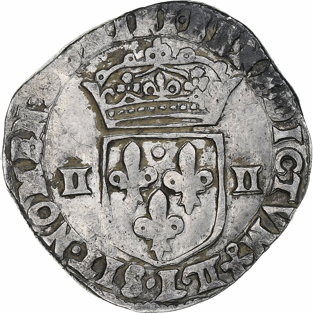 Frankrijk, Louis XIII, 1/4 Ecu, 1615, Bayonne, Zilver, FR+, Gadoury:27