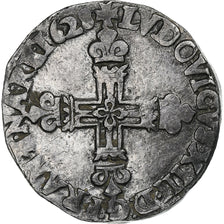 Francja, Louis XIII, 1/4 Ecu, 1628, Bayonne, Srebro, VF(30-35), Gadoury:27