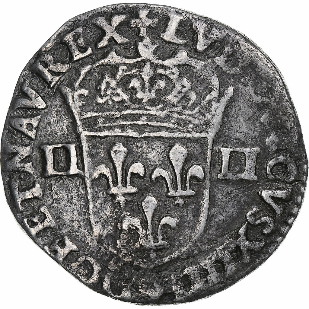 Francja, Louis XIV, 1/4 Ecu, 1644, Rennes, Srebro, VF(30-35), Gadoury:136a