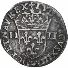 Francja, Louis XIV, 1/4 Ecu, 1644, Rennes, Srebro, VF(30-35), Gadoury:136a