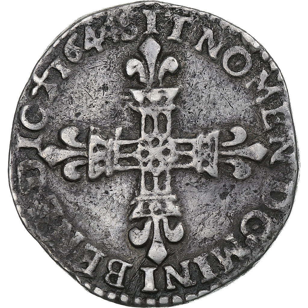 Francja, Louis XIV, 1/4 Ecu, 1644, Rennes, Srebro, VF(30-35), Gadoury:136a