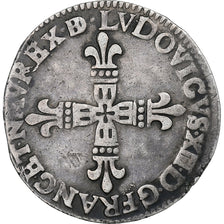 Frankrijk, Louis XIII, 1/4 Ecu de Béarn, 1610, Pau, Zilver, ZF, Gadoury:30