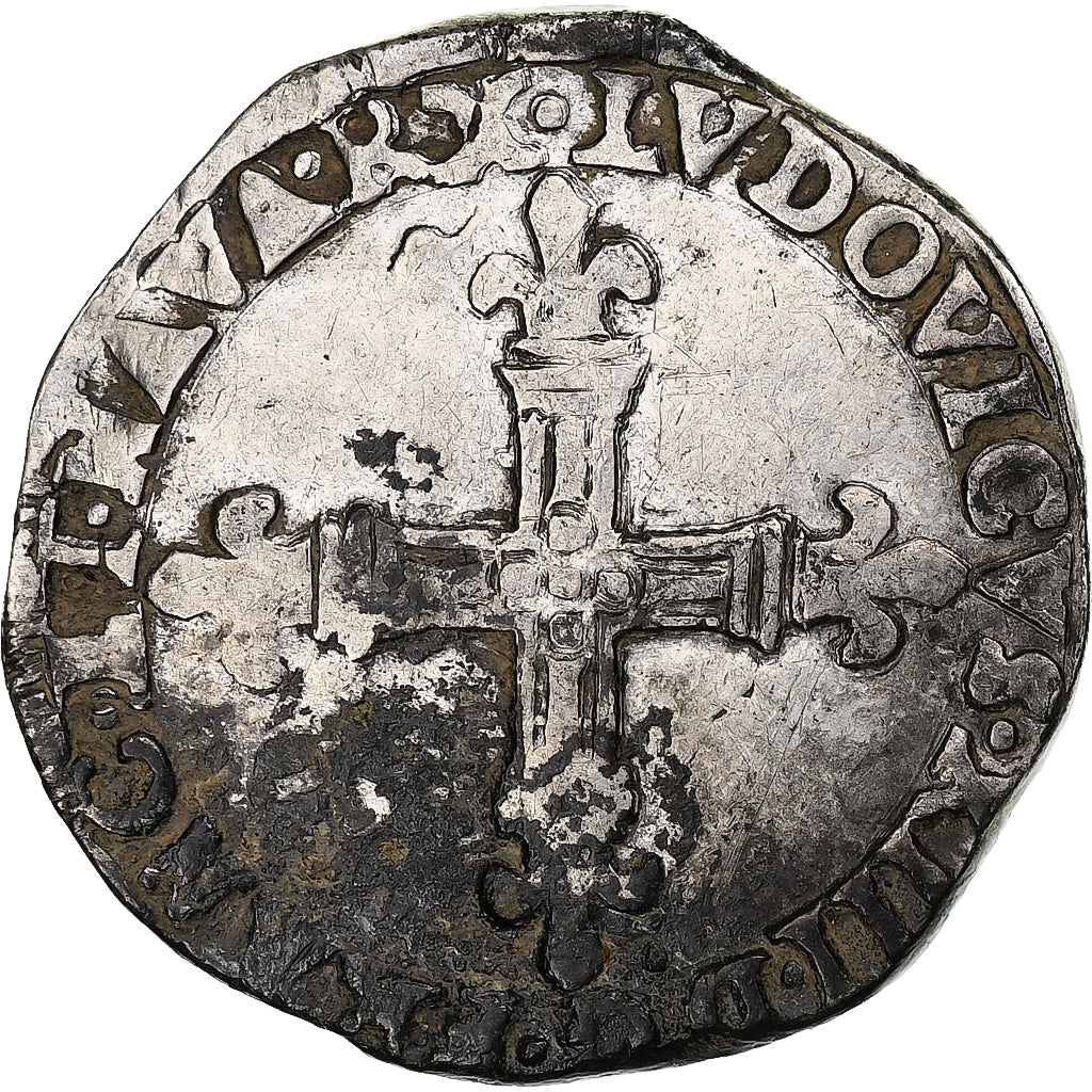 France, Louis XIII, 1/4 Écu de Navarre, 1616, Saint-Palais, Silver, EF(40-45)