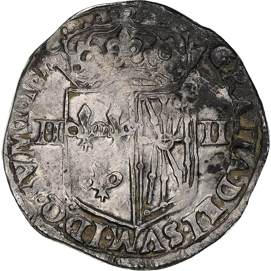 France, Louis XIII, 1/4 Écu de Navarre, 1616, Saint-Palais, Silver, EF(40-45)