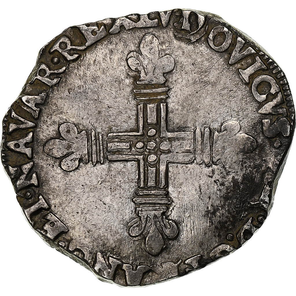 Francia, Louis XIII, 1/4 Écu de Navarre, 1632, Saint-Palais, Plata, MBC