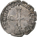 Francia, Charles X, 1/8 Ecu, 1591, Nantes, Plata, BC+, Gadoury:519