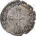 France, Charles X, 1/8 Ecu, 1591, Nantes, Silver, VF(30-35), Gadoury:519