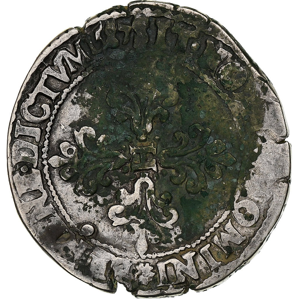 France, Henri III, 1/2 Franc, 1587, Nantes, Silver, F(12-15), Gadoury:487