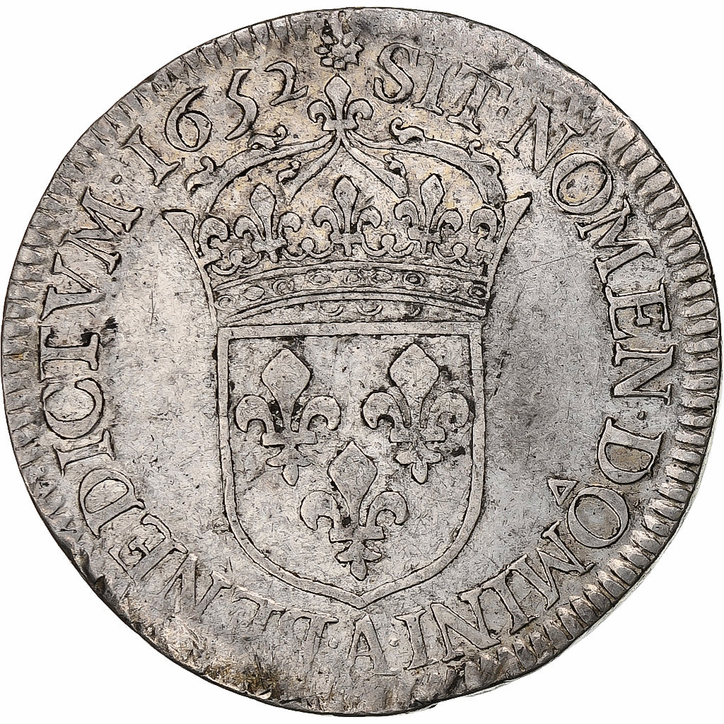 Francja, Louis XIV, 1/2 Écu à la mèche longue, 1652, Paris, Srebro