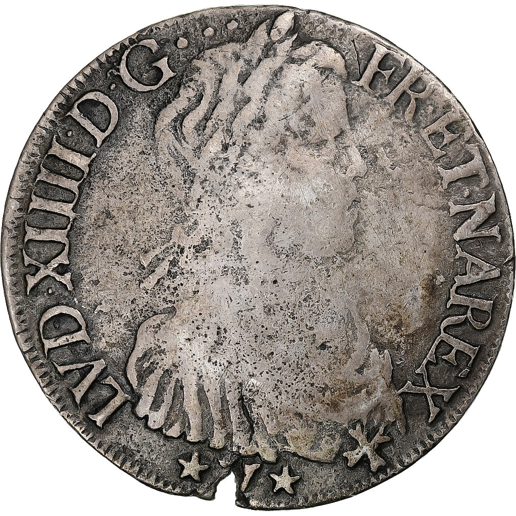 France, Louis XIV, Écu de Navarre à la mèche longue, 1658, Saint-Palais