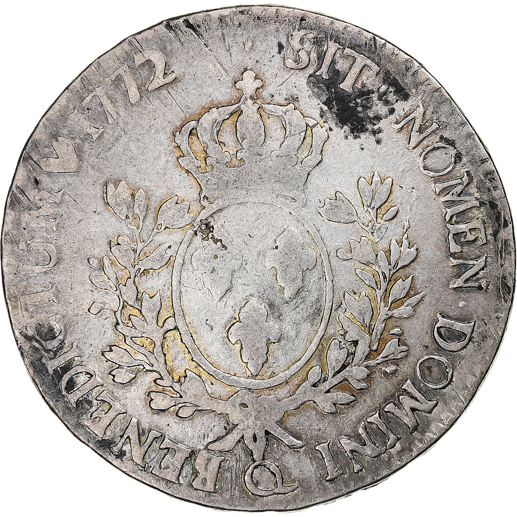 Frankrijk, Louis XV, Écu au buste lauré, 1772, Perpignan, Zilver, FR+