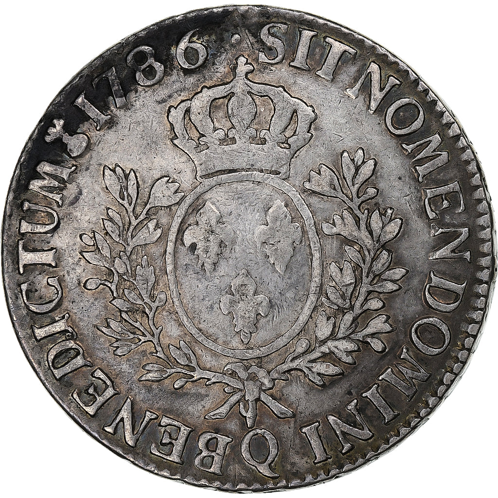 France, Louis XVI, Ecu aux branches d'olivier, 1786, Perpignan, Argent, TB