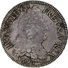 Francia, Louis XIV, 1/2 Écu aux 8 L, 1690, Paris, 1st type, reformed, Argento