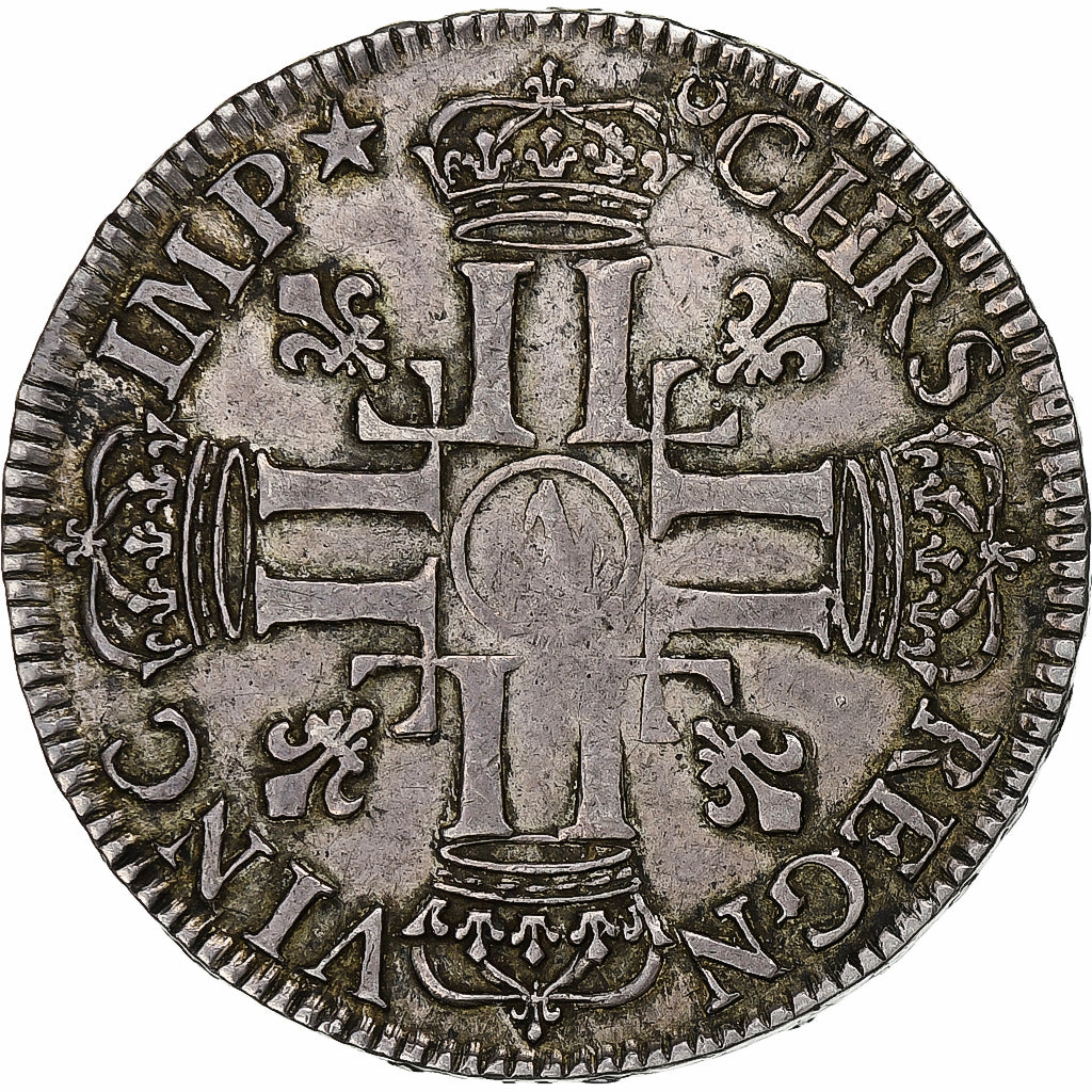Francia, Louis XIV, 1/2 Écu aux 8 L, 1690, Paris, 1st type, reformed, Argento