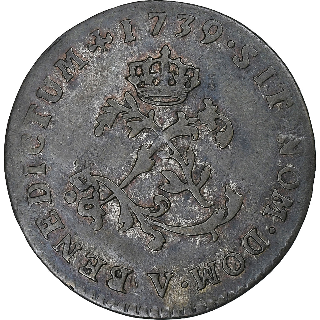 França, Louis XV, Double Sol, 1739, Troyes, Lingote, EF(40-45), Gadoury:281