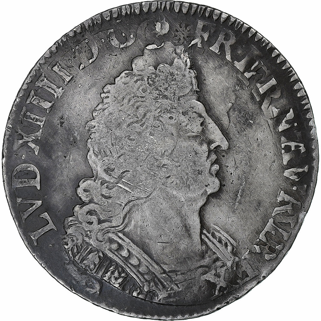 Francia, Louis XIV, 1/4 Ecu aux palmes, 1693, Paris, réformé, Argento, MB+