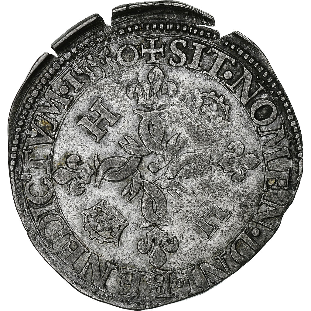 Francia, Henri II, Douzain aux croissants, 1550, Villeneuve-lès-Avignon