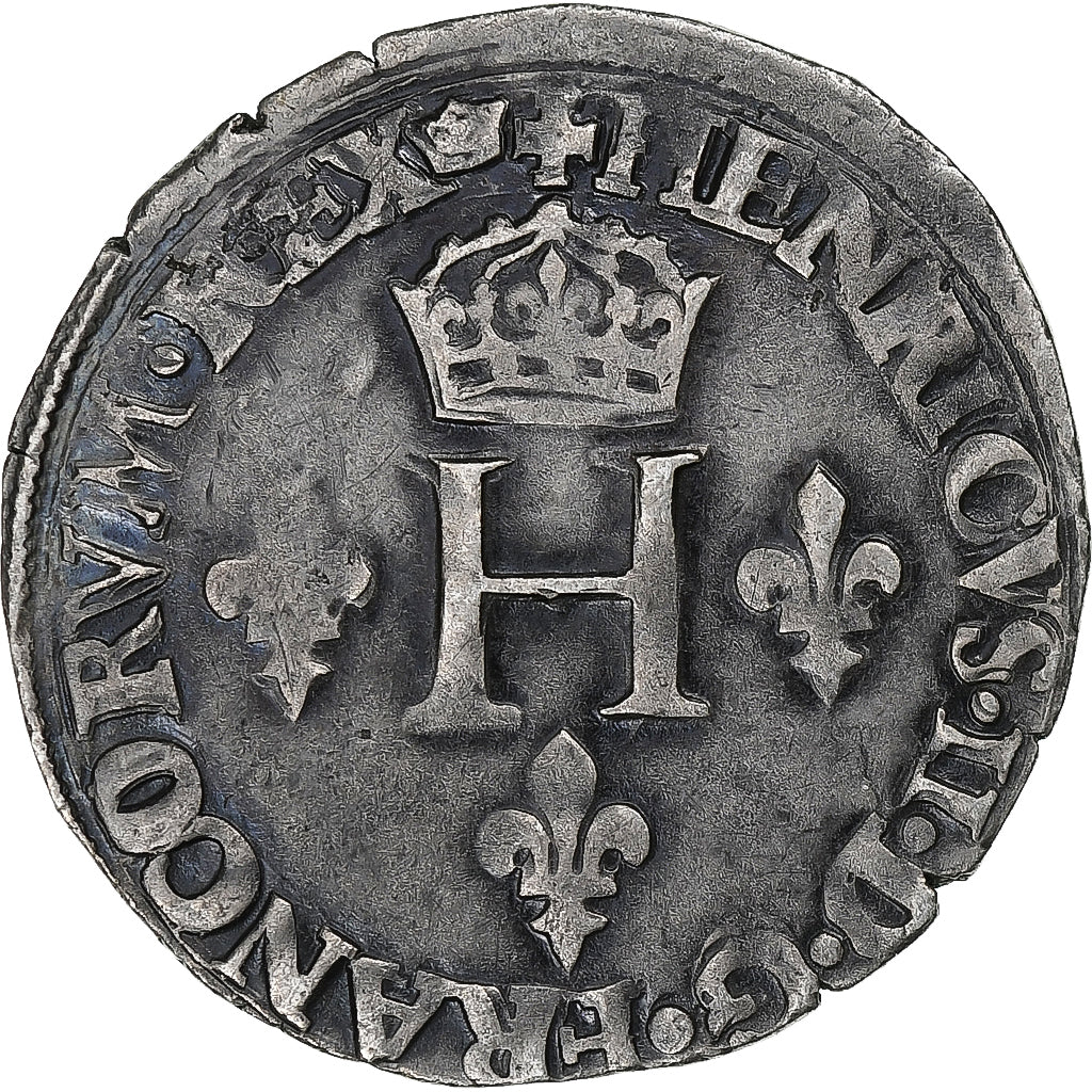 Francia, Henri II, Sol Parisis, 1551, Paris, Vellón, MBC, Gadoury:362