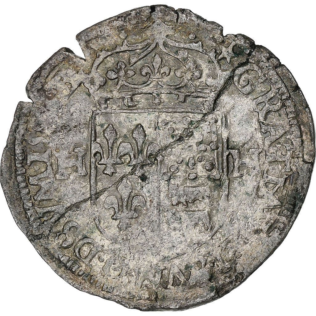 Frankrijk, Henri IV, Douzain de Béarn, 1593, Morlaas, Billon, FR+, Gadoury:570