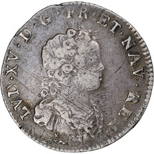 Francja, Louis XV, 1/10 Écu vertugadin, 1717, Bourges, réformé, Srebro