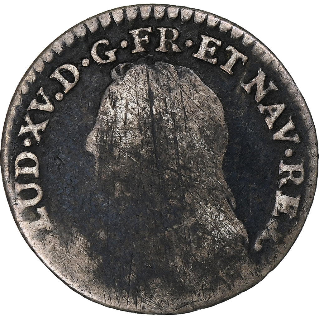 Francia, Louis XV, 1/20 Ecu aux branches d'olivier, 1730, Nantes, Plata, BC+