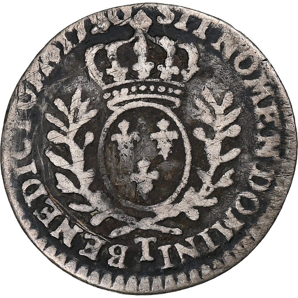 Francia, Louis XV, 1/20 Ecu aux branches d'olivier, 1730, Nantes, Plata, BC+