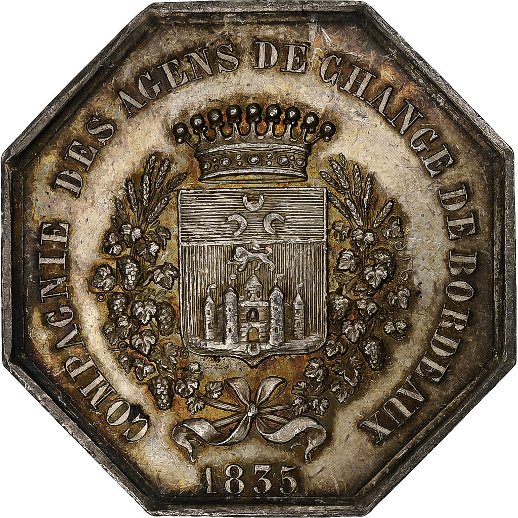 France, Token, Compagnie des Agents de Change de Bordeaux, 1835, Silver
