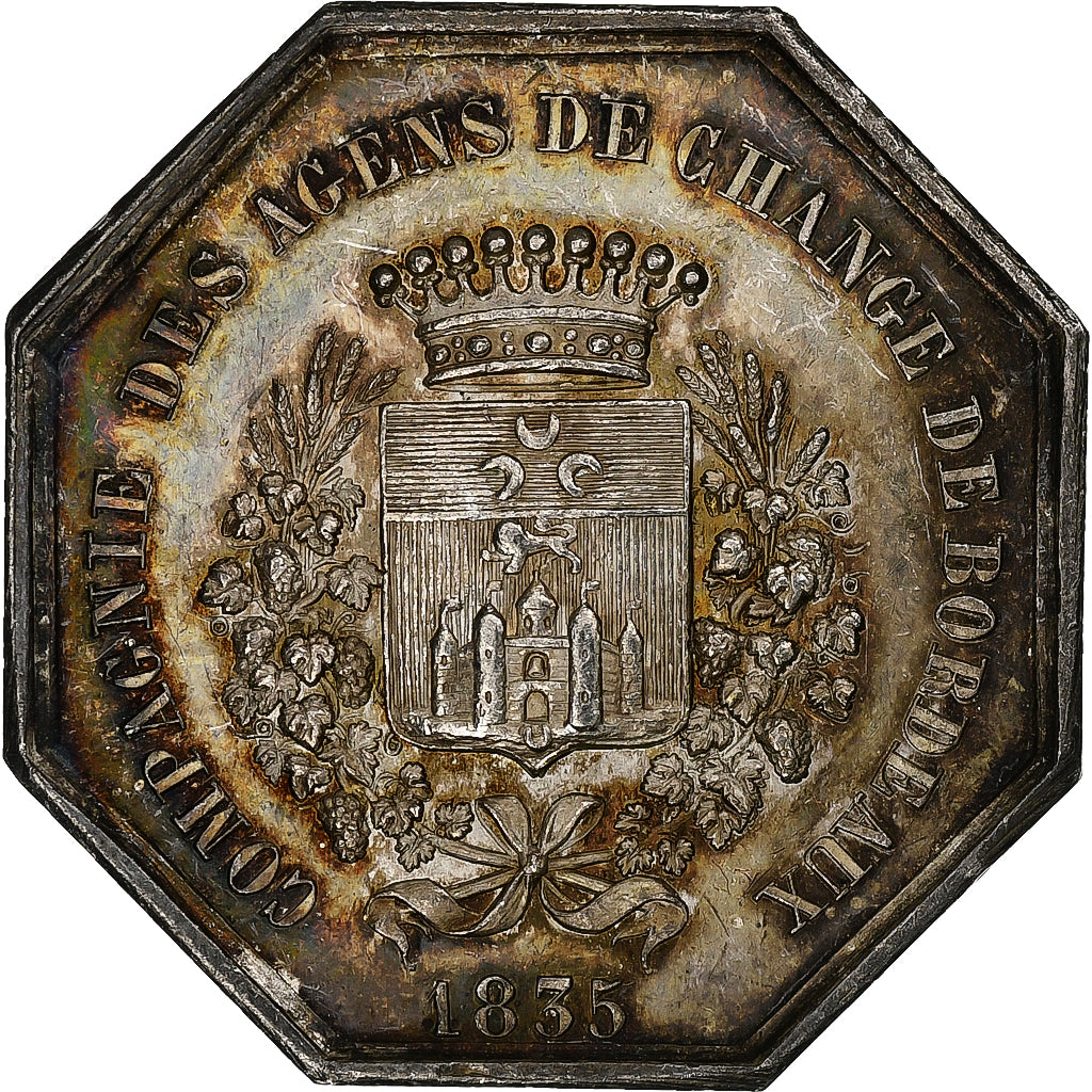 France, Token, Compagnie des Agents de Change de Bordeaux, 1835, Silver