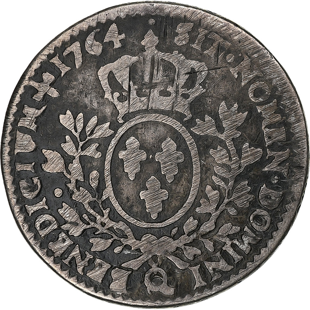 Frankrijk, Louis XV, 1/5 Écu aux branches d'olivier, 1764, Perpignan, Zilver