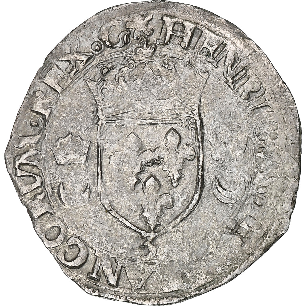 Francia, Henri II, Douzain aux croissants, 1550, Grenoble, Vellón, MBC