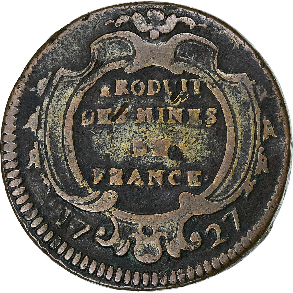 Frankrijk, Louis XV, 16 Deniers, 1727, Pau, Koper, FR+, Gadoury:277