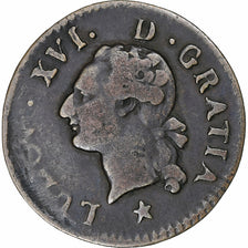 França, Louis XVI, Liard, 1782, Aix, 2nd semestre, Cobre, VF(30-35)
