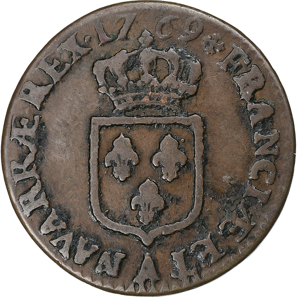 Frankrijk, Louis XV, 1/2 Sol à la vieille tête, 1769, Paris, Koper, FR+