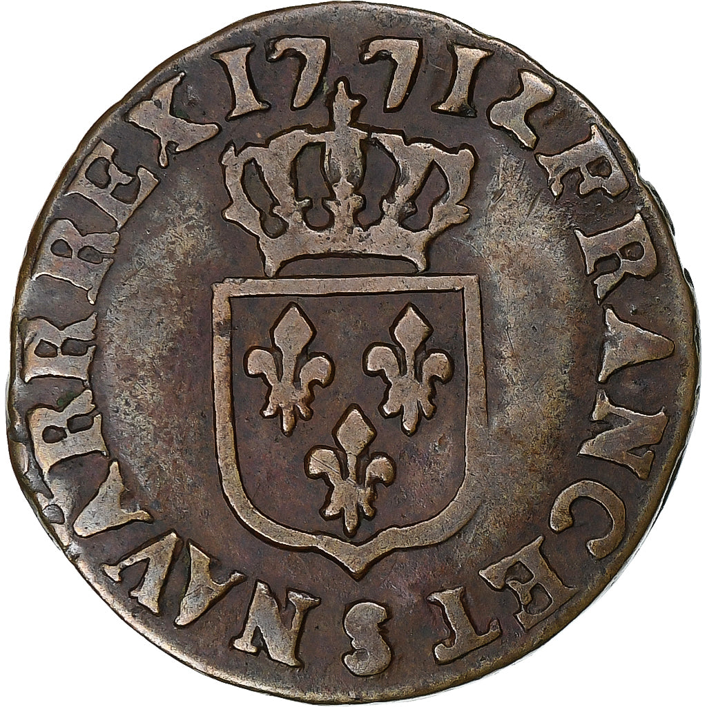 Frankrijk, Louis XV, Liard à la Vieille Tête, 1771, Reims, Koper, FR+